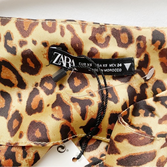 NWT Zara Silky Leopard Print Draped Neck Camisole - Picture 7 of 9